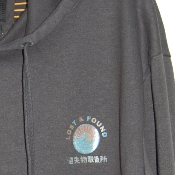 Denim & Flower Gray Hoodie, Men Size L (45" Bust) - Picture 3 of 4